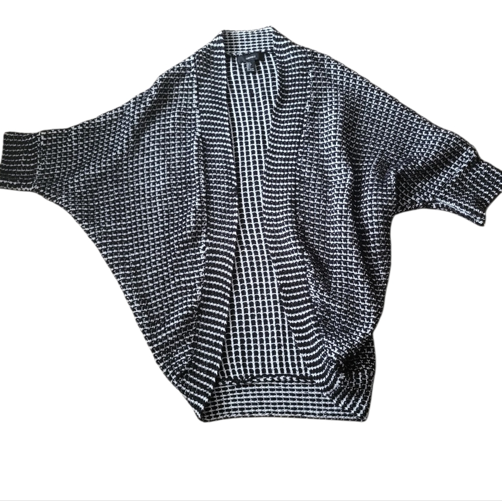 Forever 21 Black and White Knit Cardigan